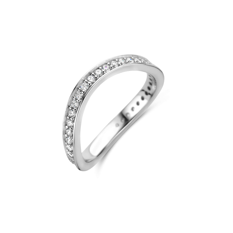 Solaris ring med zirkoner, sølv