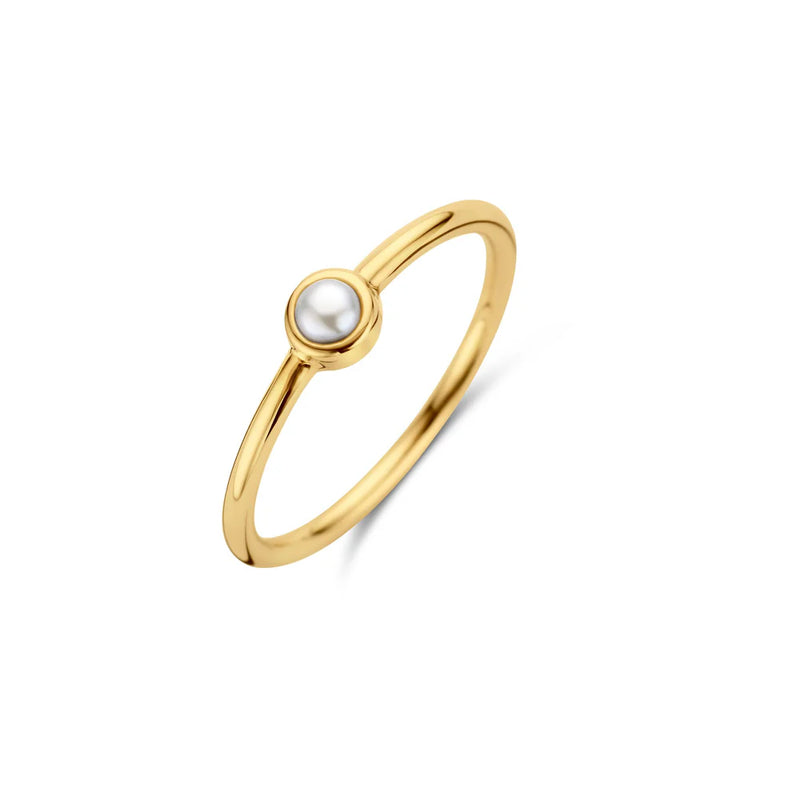 Pearl ring, forgyldt