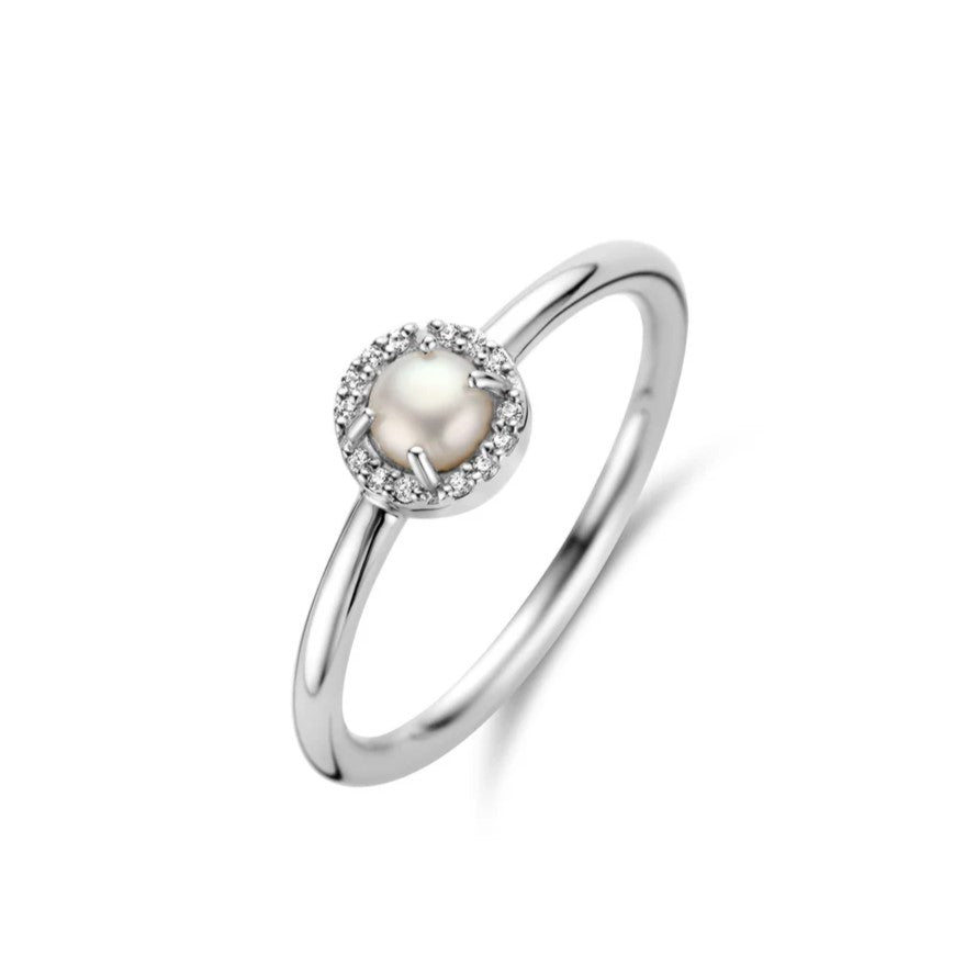EUPHORIA ring med perle, sølv