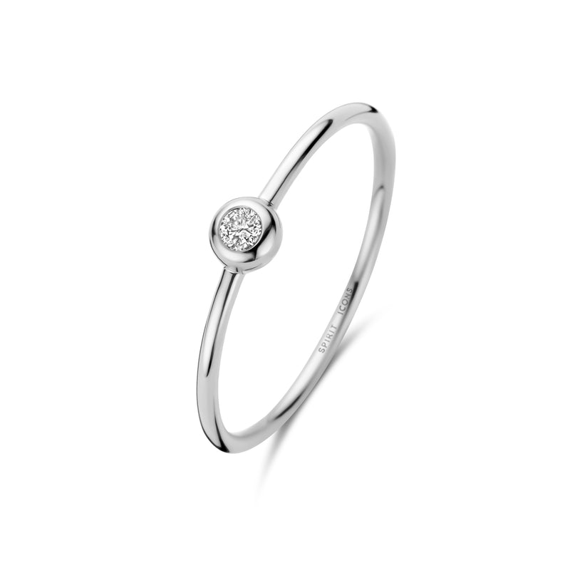Belle ring, large, hvidguld