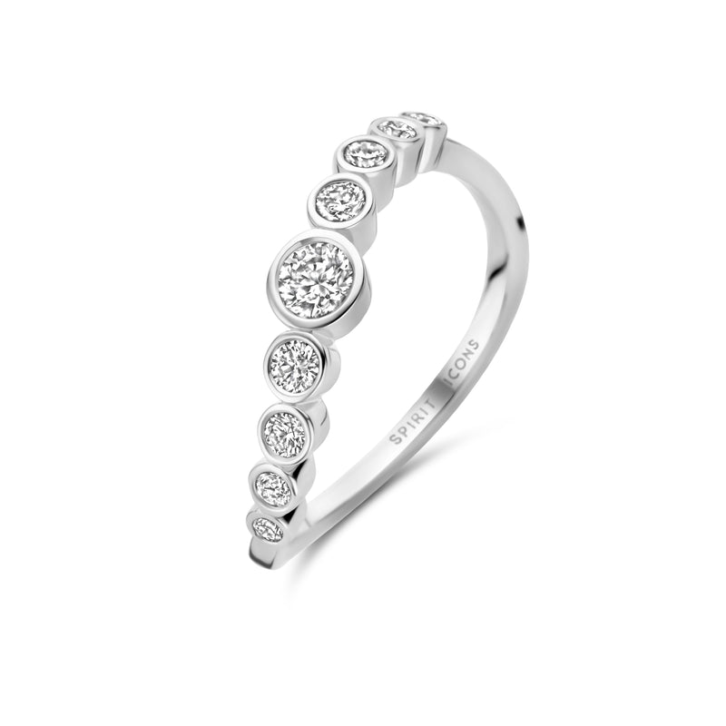 Savoy ring, hvidguld