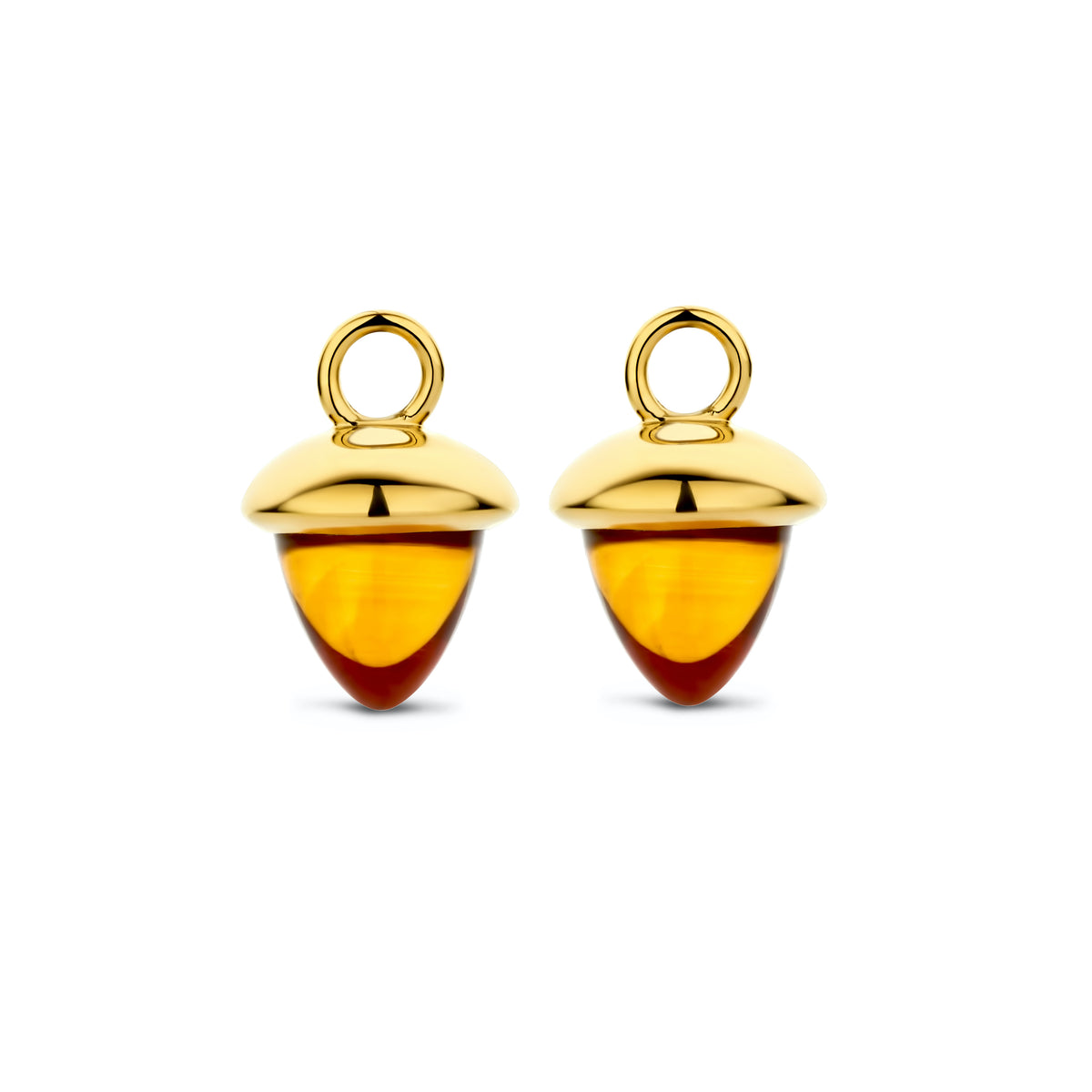 Acorn vedhæng til ørering m/Golden Citrine