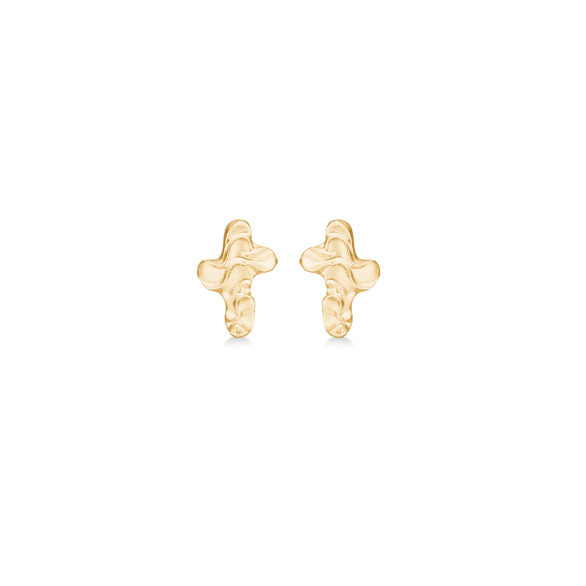 ENDLESS WAVES ørestikker kors forgyldt
