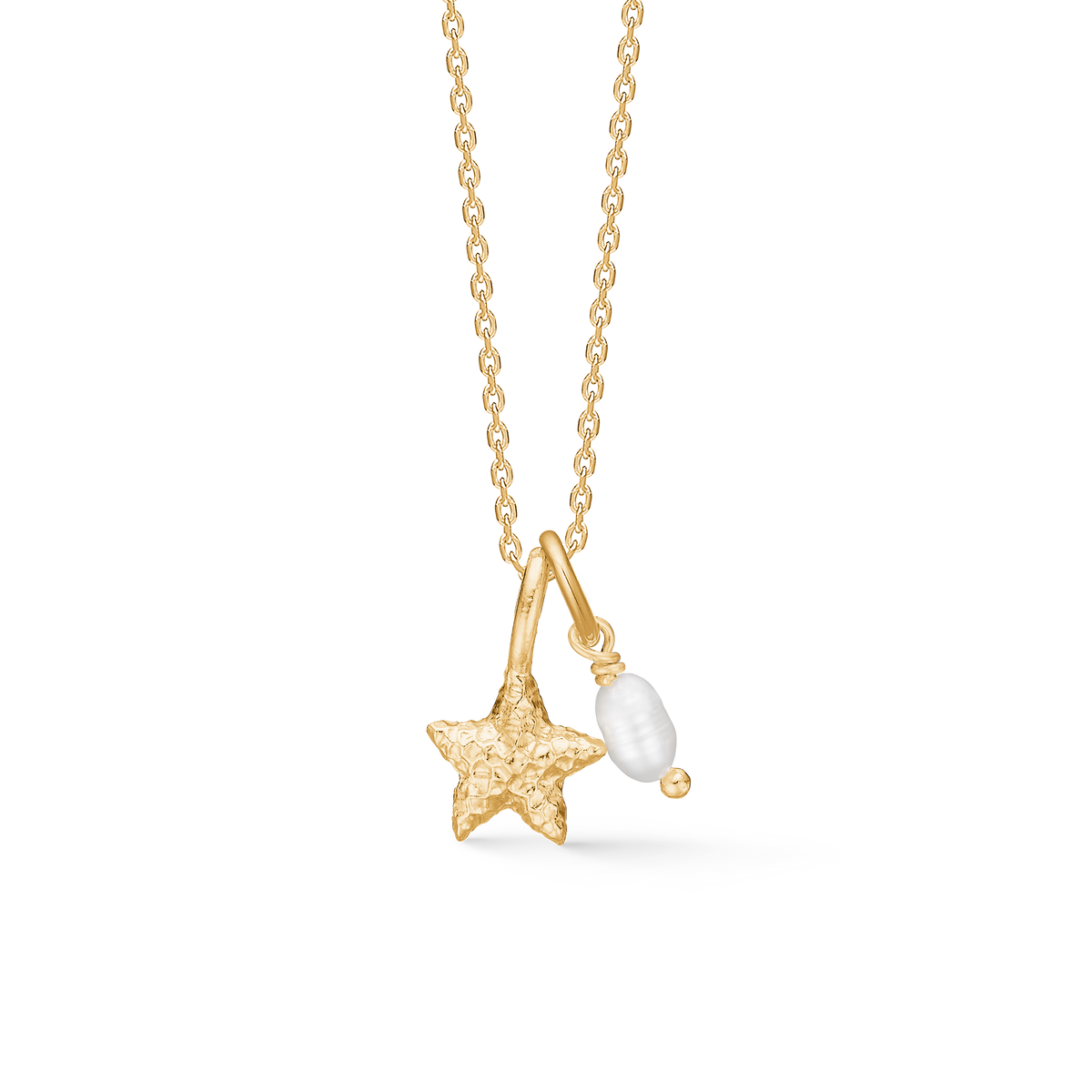 STARFISH LUSTRE halskæde m/perle forgyldt