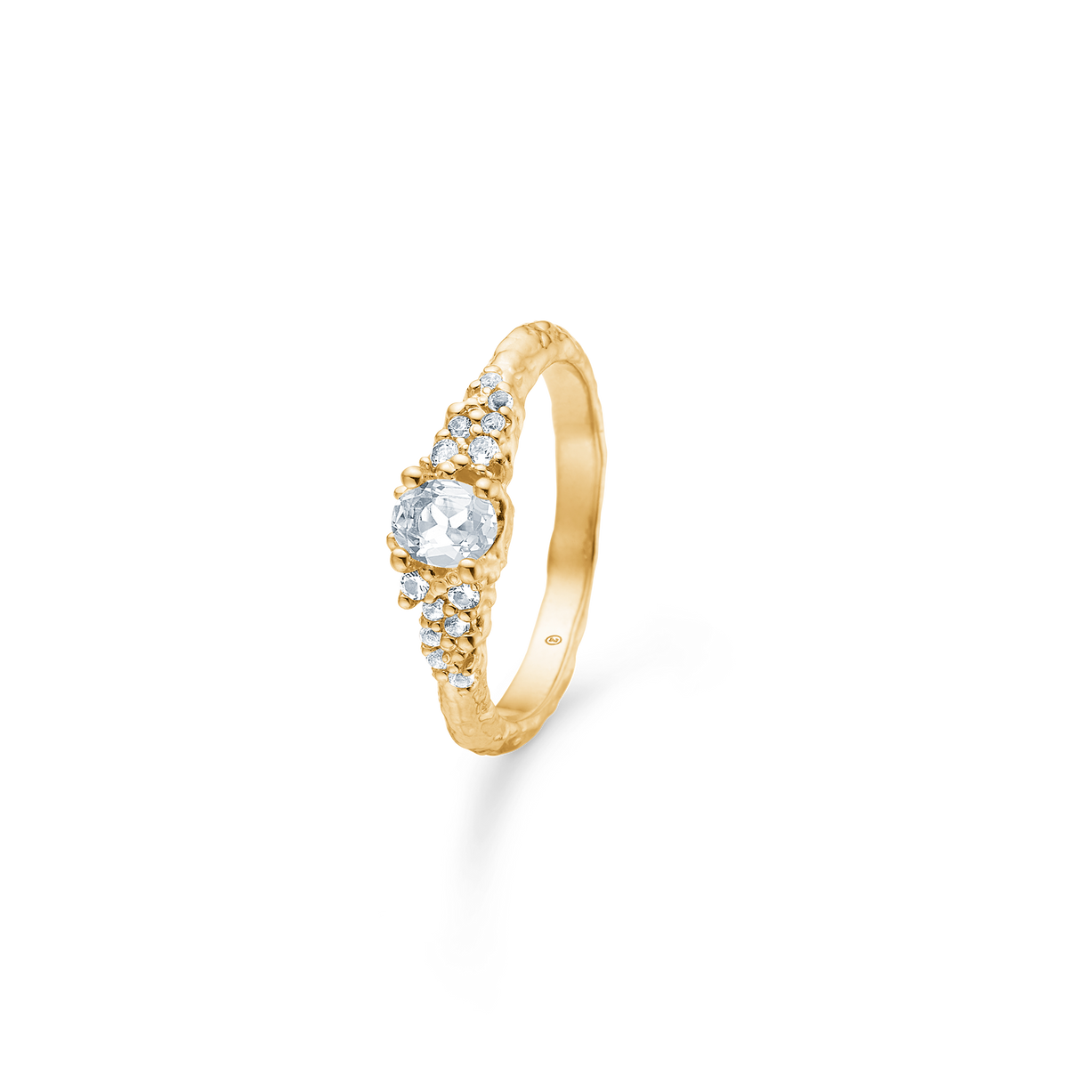 FRAGMENTS ring hvid forgyldt