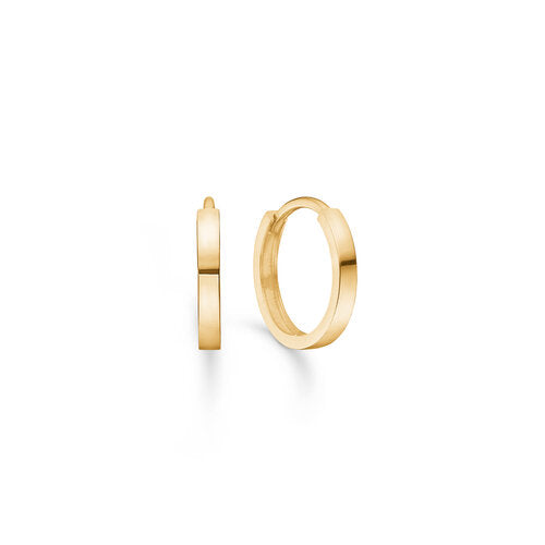 8 kt guld knæk creoler, flad, 15 mm