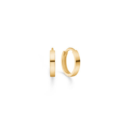 14 kt guld knæk creoler, flad, 12 mm