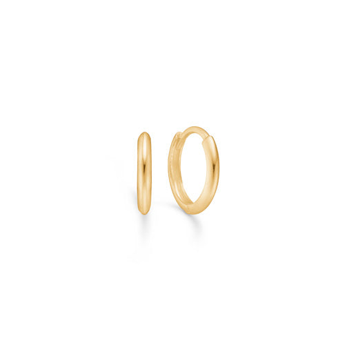 14 kt guld knæk creoler, rund, 14 mm