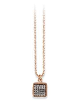 AAGAARD rosa forgyldt halskæde med firkantet vedhæng