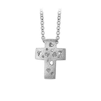 AAGAARD sølv halskæde med satineret kors