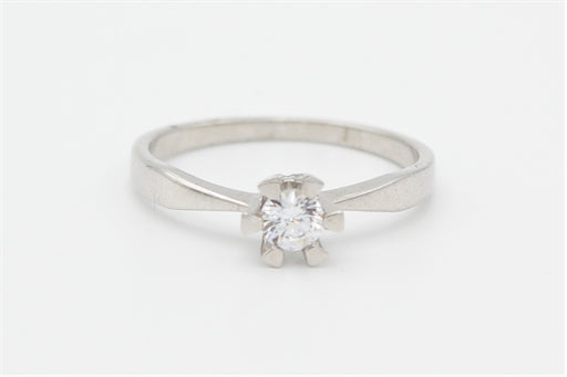 Zirkonia sølv ring - 5 mm