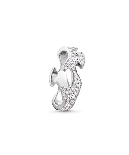 FUSION ring midterstykke hvidguld m/ pave