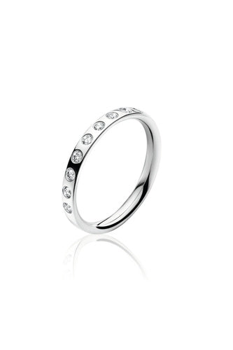 MAGIC ring midt hvidguld m/ 9 diamanter