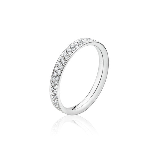 MAGIC ring midt hvidguld, paveret