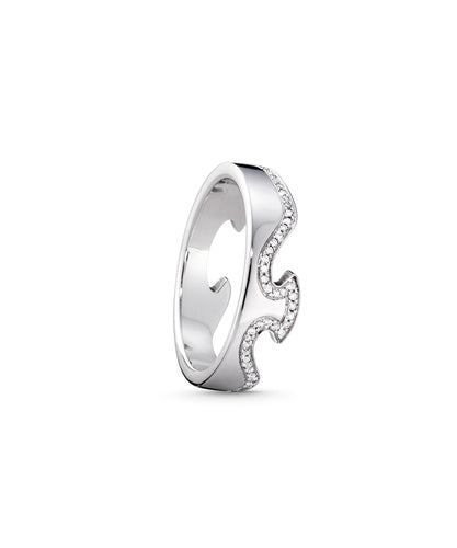 FUSION ring endestykke hvidguld m/ diamantkant