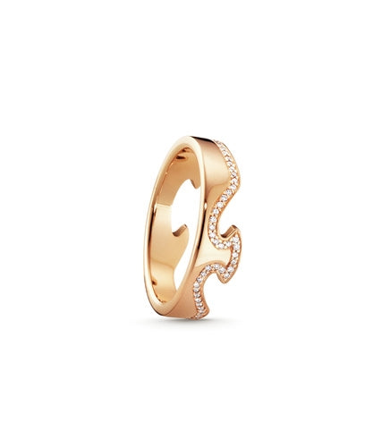 FUSION ring endestykke rosaguld m/diamantkant