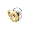 CURVE ring i sølv og 18 kt rødguld