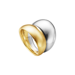 CURVE ring i sølv og 18 kt rødguld