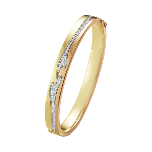 FUSION armring tre farvet m/ brillanter