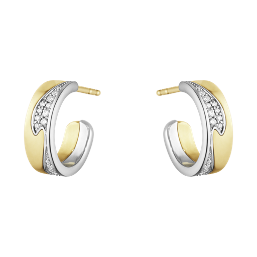 FUSION creoler, hvidguld og rødguld m/ 0,18 ct