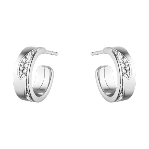 FUSION creoler, i hvidguld m/ 0,18 ct