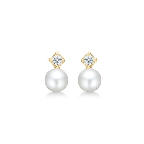 CROWN PEARL ørestikker rødguld