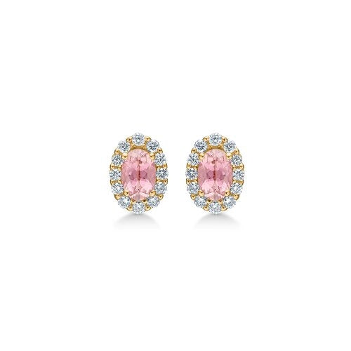 PORTOFINO ørestikker m/ pink topas og brillanter