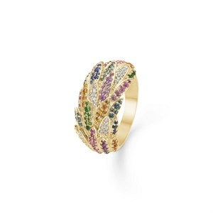 PAPAGENO ring m/ægte sten og Brillant