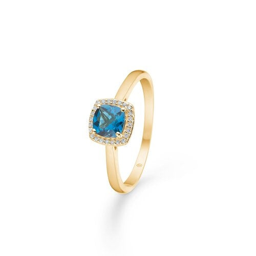 MONA LISA ring m/London Blue Topas og brillanter