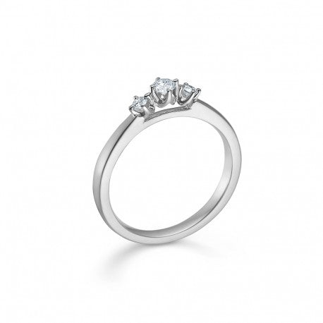 CROWN TRINITY ring hvidguld