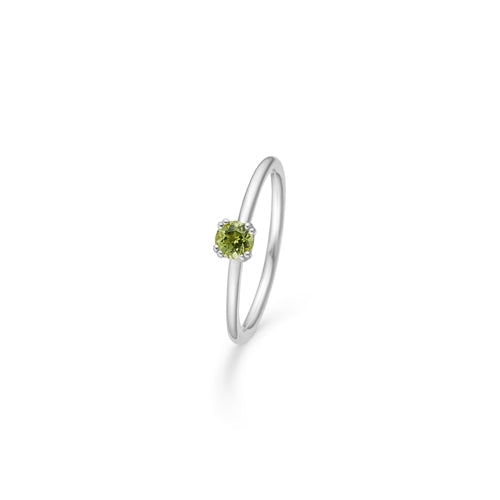 POETRY SOLITAIRE PERIDOT sølv ring