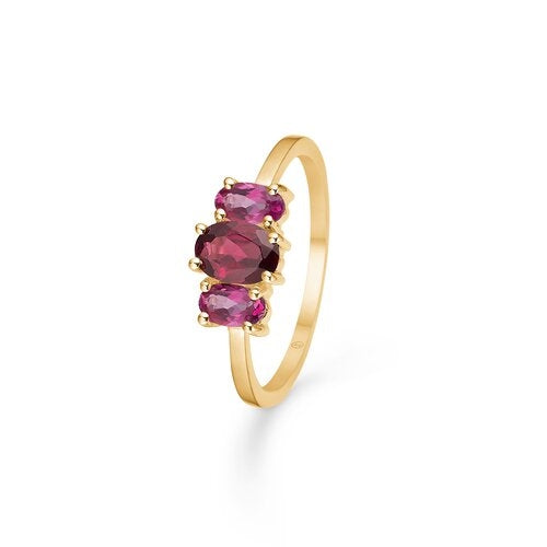 HYACINTH ring m/ pink topas og rhodonit