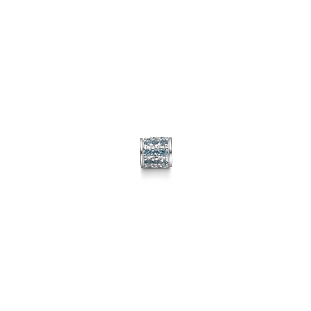 Black Sun bead sølv m/ London Blue Topas