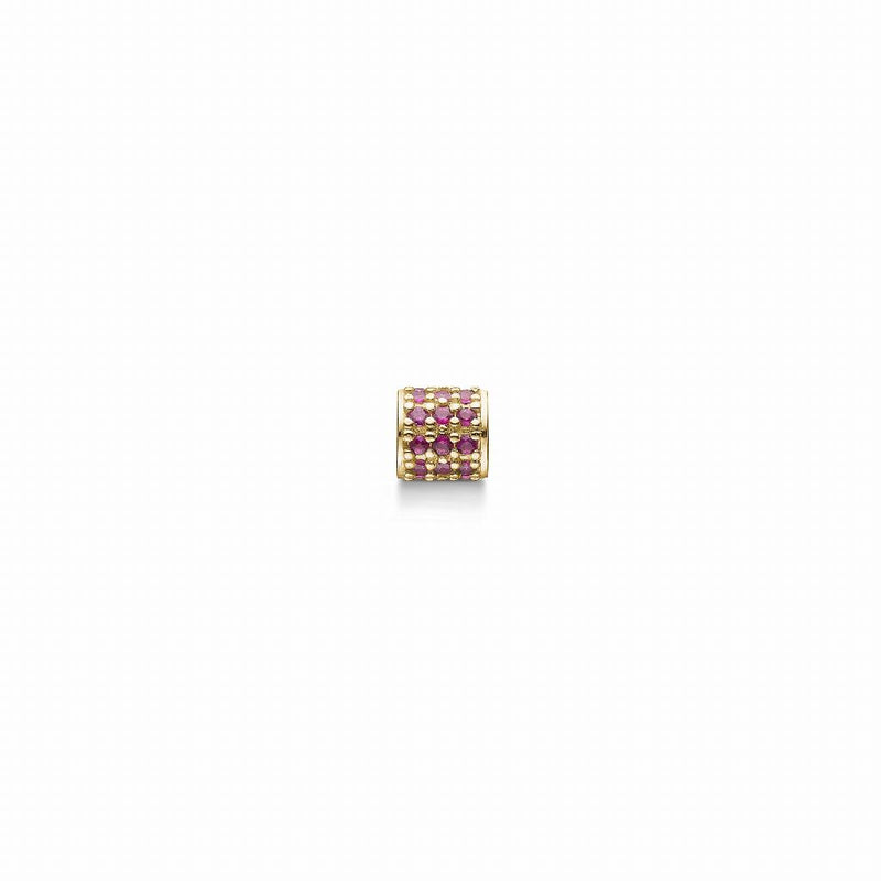 Black Sun bead gold ruby