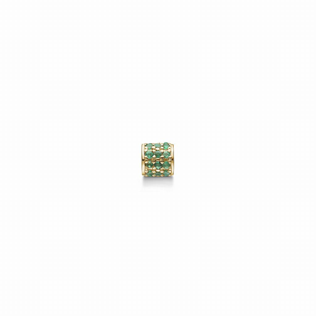 Black Sun bead gold emerald