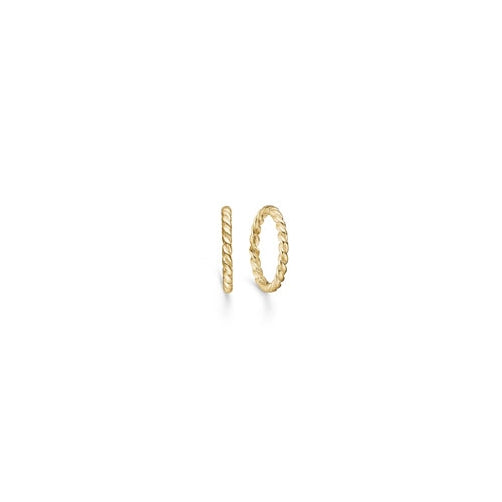 8 kt guld knæk creoler, snoet, 10 mm