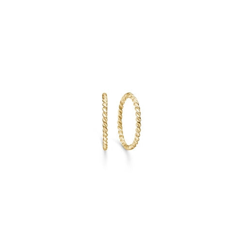 8 kt guld knæk creoler, snoet, 13 mm