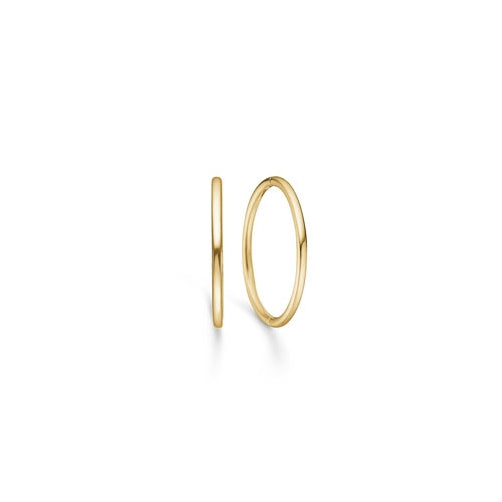 14 kt guld knæk creoler, 15 mm