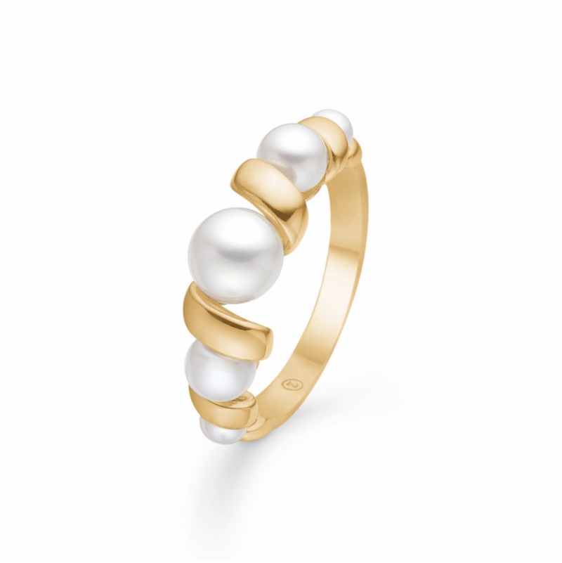 SWIRL W PEARL ring