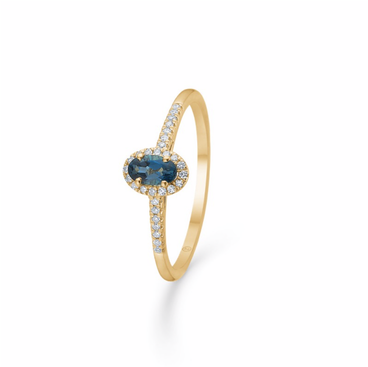 MADELEINE ring m/London Blue Topas og 0,08 ct brillant