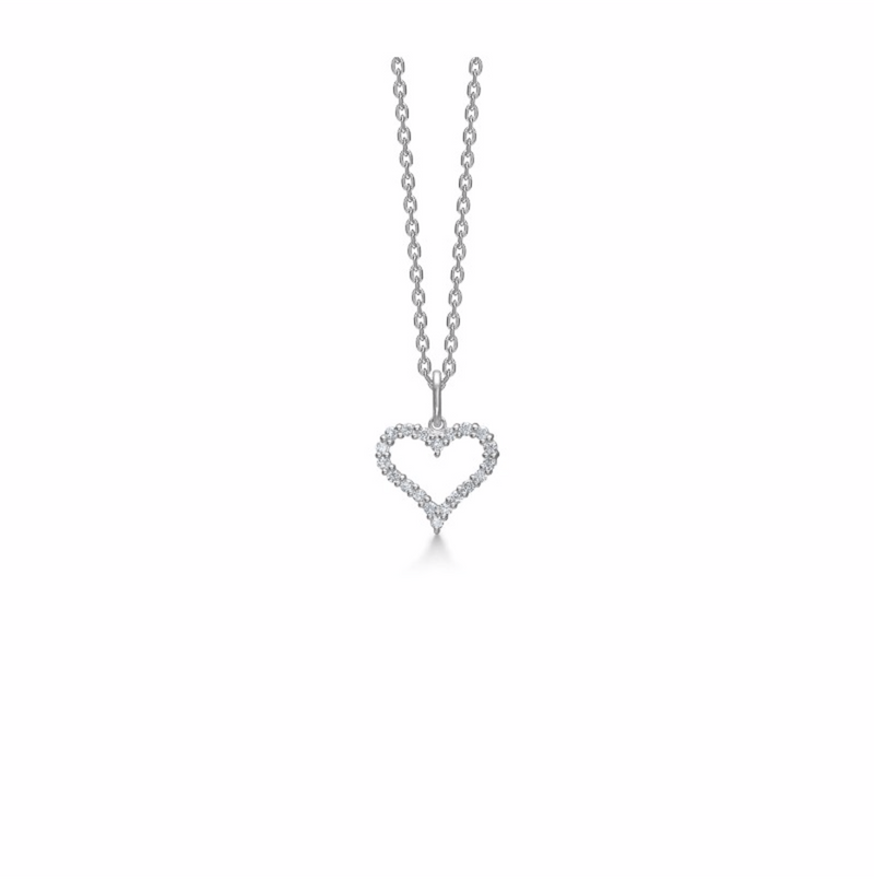 TENDER HEART vedhæng hvg  m/0,20 ct. Brillant