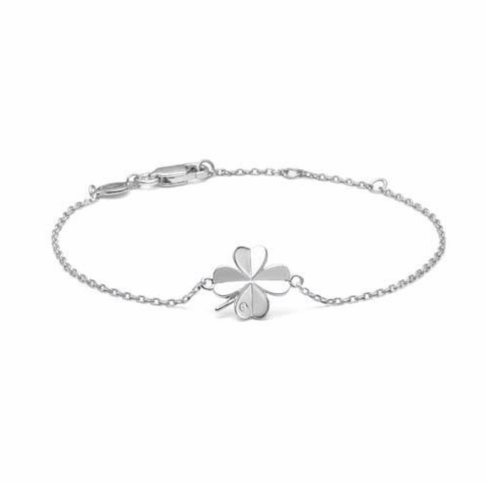 CLOVER sølv armbånd m zir.