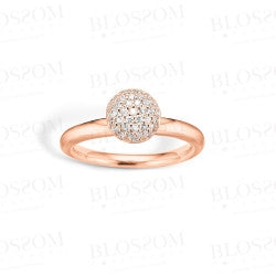 BLOSSOM Rosa forgyldt ring med zirk. top