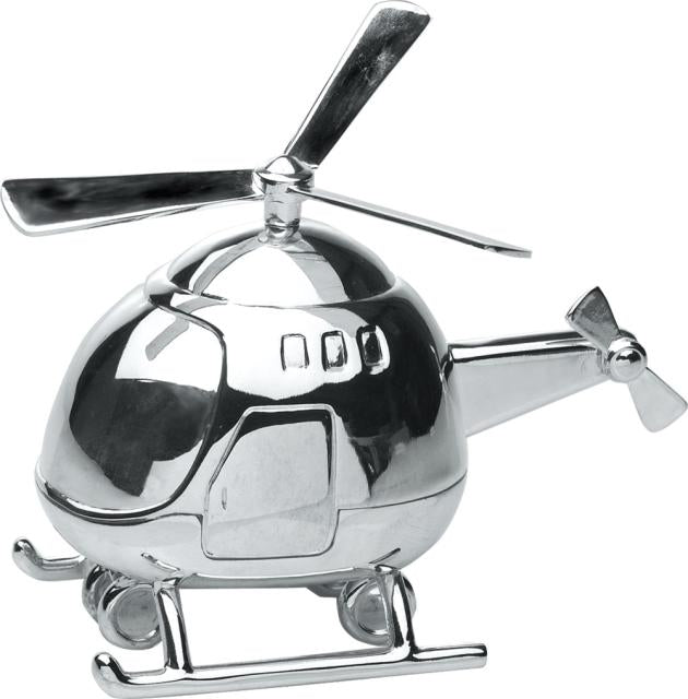 Forkromet sparebøsse, helikopter