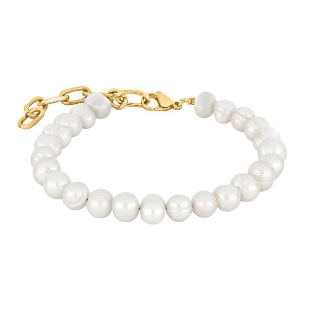 Perle - Stål forgyldt armbånd
