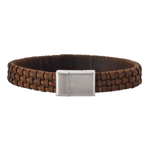 Brun kalveskinds armbånd