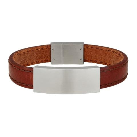 Brun kalveskinds armbånd