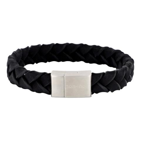 Sort kalveskinds armbånd