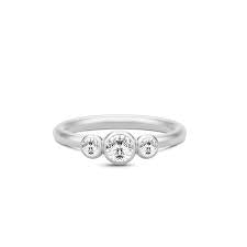 FINESSE Sølv rhodineret ring med zirkonia