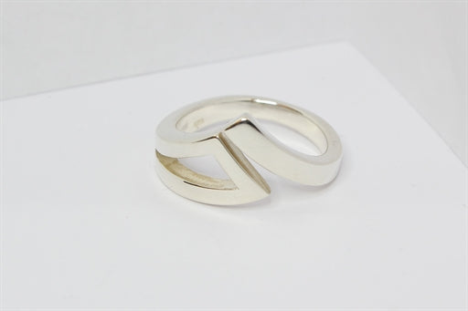 Sølv ring med geometrisk former